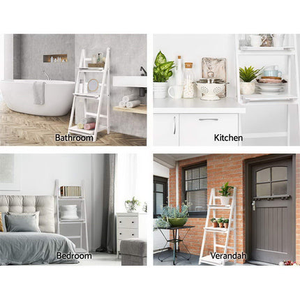 Artiss Bookshelf Corner Shelf 3 Tiers - ZANE White 5
