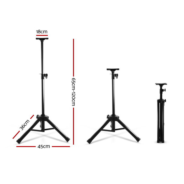 Alpha Speaker Stand 65-120cm Adjustable Height Surround Sound Studio Home 2pcs 2