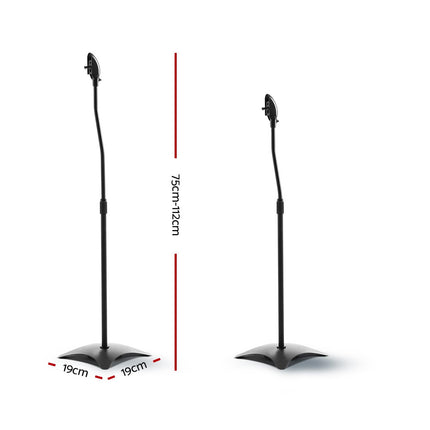 Alpha Speaker Stand 75-112cm Adjustable Height Surround Sound Studio Home 2pcs 2