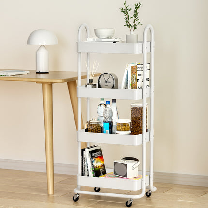 Artiss Storage Trolley Kitchen Cart 4 Tiers White 5