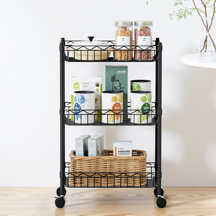 Artiss 3-Tier Shelving Unit Adjustable Garage Storage Kitchen Rack With Wheels 8