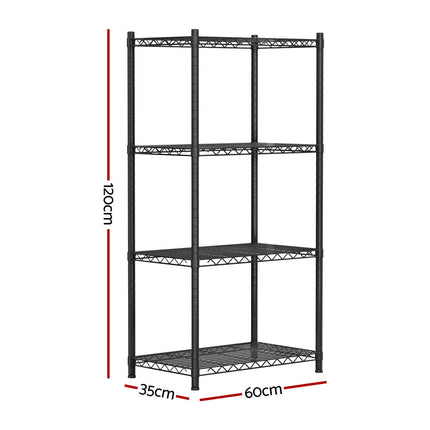 Artiss 4-Tier Shelving Unit Adjustable Garage Storage Shelves Kitchen Rack Steel 3