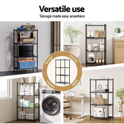 Artiss 4-Tier Shelving Unit Adjustable Garage Storage Shelves Kitchen Rack Steel 5
