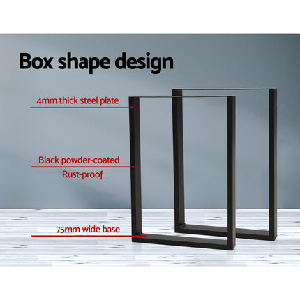 Artiss Metal Table Legs DIY Rectangular 71X50CM Set of 2 4