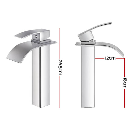 Cefito Bathroom Basin Mixer Tap Thin Tall Faucet Vanity Laundry Black 2