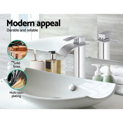 Cefito Bathroom Basin Mixer Tap Thin Tall Faucet Vanity Laundry Black 4