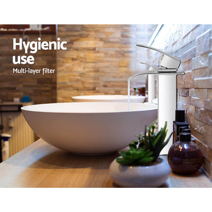 Cefito Bathroom Basin Mixer Tap Thin Tall Faucet Vanity Laundry Black 5