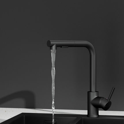 Cefito Kitchen Mixer Tap Pull Out Rectangle 2 Mode Sink Basin Faucet Swivel WELS Black