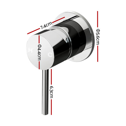 Cefito Basin Mixer Wall Tap Round Brass Faucet Shower Bathtub Chrome 2