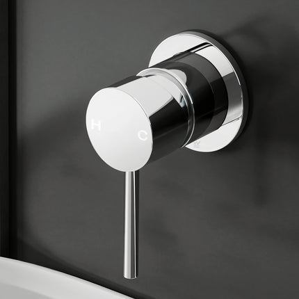 Cefito Basin Mixer Wall Tap Round Brass Faucet Shower Bathtub Chrome 8