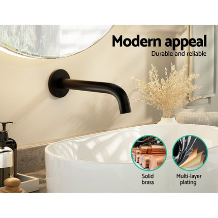 Cefito Bathroom Mixer Spout Wall Bath Tap Round Shower Bathtub Black 5