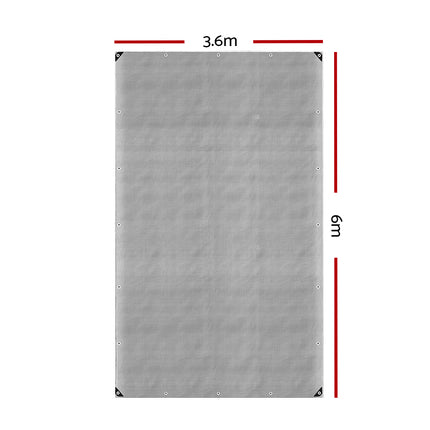 Instahut Tarp Tarpaulin 3.6x6m Canvas Camping Heavy Duty Sun Cover 2