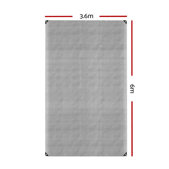 Instahut Tarp Tarpaulin 3.6x6m Canvas Camping Heavy Duty Sun Cover 2