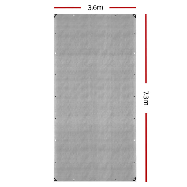 Instahut Tarp Tarpaulin 3.6x7.3m Canvas Camping Heavy Duty Sun Cover 2