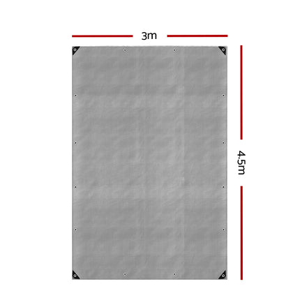 Instahut Tarp Tarpaulin 3x4.5m Canvas Camping Heavy Duty Sun Cover 2