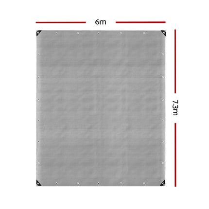 Instahut Tarp Tarpaulin 6x7.3m Canvas Camping Heavy Duty Sun Cover 2