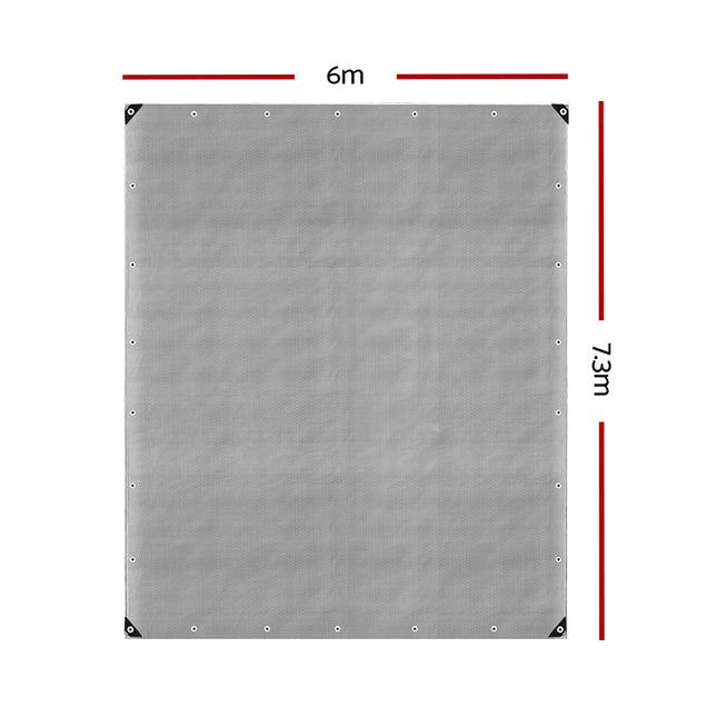 Instahut Tarp Tarpaulin 6x7.3m Canvas Camping Heavy Duty Sun Cover 2