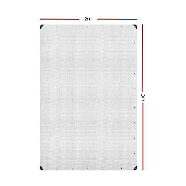 Instahut Tarp Tarpaulin 2x3m Canvas Camping Heavy Duty Sun Cover 2