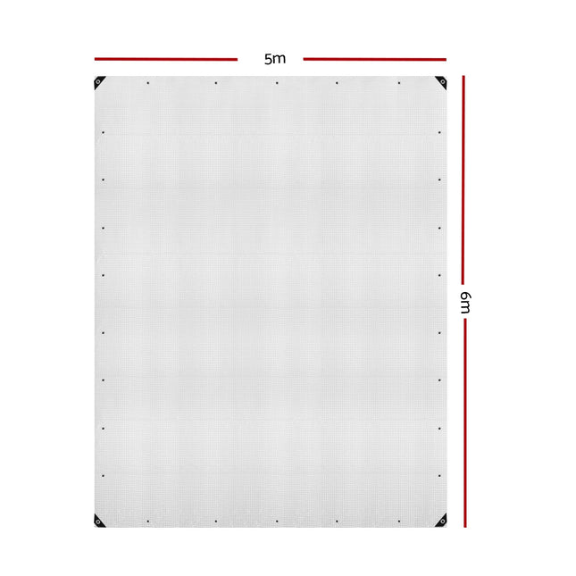 Instahut Tarp Tarpaulin 5x6m Canvas Heavy Duty Camping Cover Clear 2