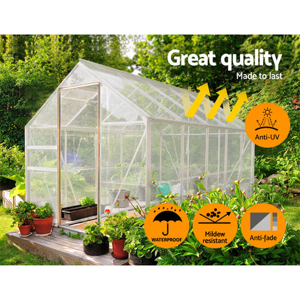 Instahut Tarp Tarpaulin 5x6m Canvas Heavy Duty Camping Cover Clear 4