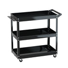 Giantz 3-Tier Tool Cart Trolley Workshop Garage Storage Organizer Black