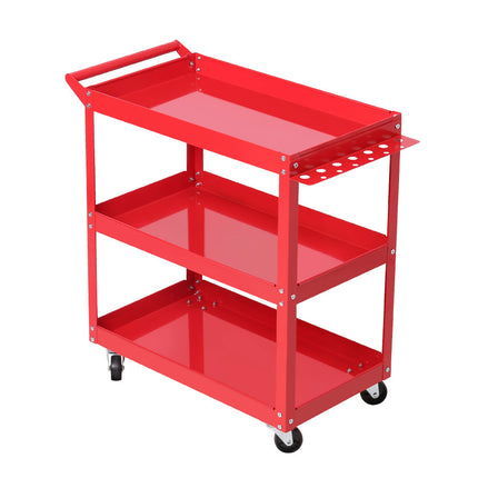 Giantz 3-Tier Tool Cart Trolley Workshop Garage Storage Organizer Red 3