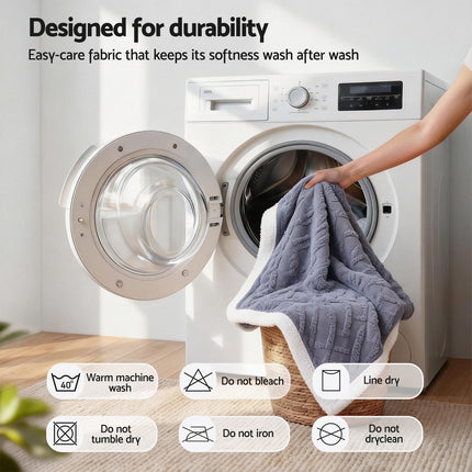 Giselle 152x203cm Throw Blanket Double-Sided Fleece Lightweight For Sofa Couch Bed Queen 8