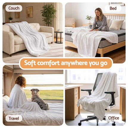 Giselle 127x152cm Throw Blanket Fleece Soft Lightweight Cozy Sofa Couch Bed Throw 6