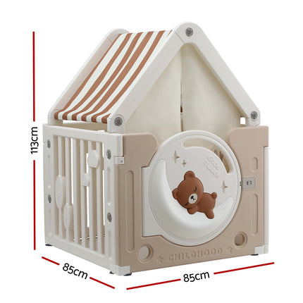 Keezi Kids Play Tent Playhouse Castle with Floor Mat 85CMX113CM 2