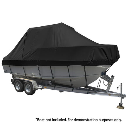 Seamanship Boat Cover 19-21ft Trailerable Jumbo Marine Grade Heavy Duty Black 2
