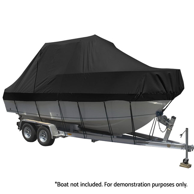 Seamanship Boat Cover 19-21ft Trailerable Jumbo Marine Grade Heavy Duty Black 2