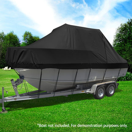Seamanship Boat Cover 19-21ft Trailerable Jumbo Marine Grade Heavy Duty Black 7