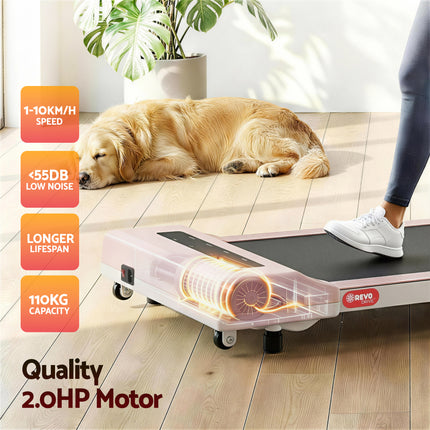 Everfit Treadmill Electric Walking Pad Under Desk Home Gym Fitness 360mm Pink 6