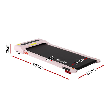 Everfit Treadmill Electric Walking Pad Incline Under Desk Home Gym 380mm Pink 2