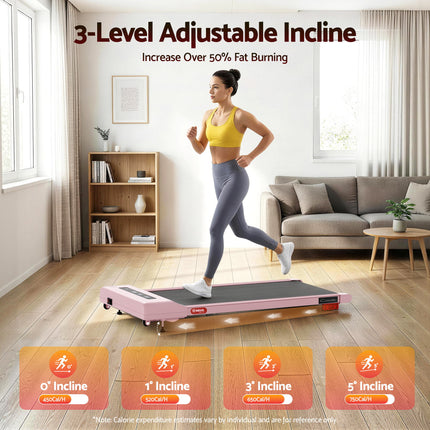 Everfit Treadmill Electric Walking Pad Incline Under Desk Home Gym 380mm Pink 7