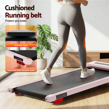 Everfit Treadmill Electric Walking Pad Incline Under Desk Home Gym 380mm Pink 9