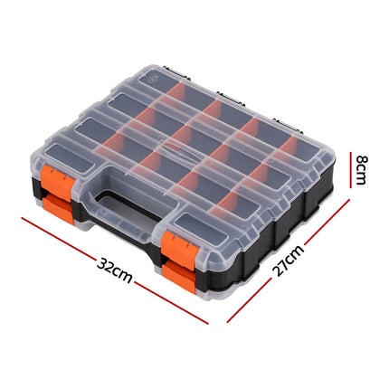 Giantz Double Sided Tool Box Organizer with 34 Compartment Small Parts Storage 3