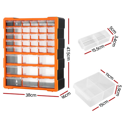 Giantz 39-Drawer Tool Storage Cabinet Anti-Drop Hardware Organizer 3