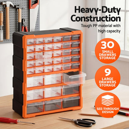Giantz 39-Drawer Tool Storage Cabinet Anti-Drop Hardware Organizer 6