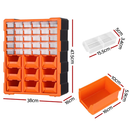 Giantz Tool Organizer 39-Drawer Hardware Cabinet Screw Storage Box Anti-Drop 3