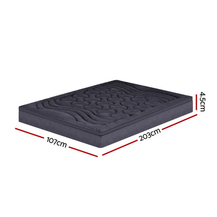 Giselle Bedding 3-Zone Pillowtop Mattress Topper 1000GSM for Back Pain Relief Washable with 45cm Deep Pocket King Single 2