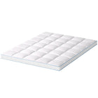 Giselle Bedding 1500GSM Bamboo Pillowtop Mattress Topper 10cm Thick Pad for Back Pain Relief, High Loft Cooling Underlay for Dorm & Guest Bed, 45cm Deep Pocket Queen