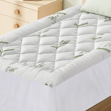 Giselle Bedding 5cm Pillowtop Mattress Topper 1000GSM Thick Soft Bamboo Cooling Pad for Back Pain Relief & Guest Bed, Washable Overfilled Cover with 45cm Deep Pocket Single 7