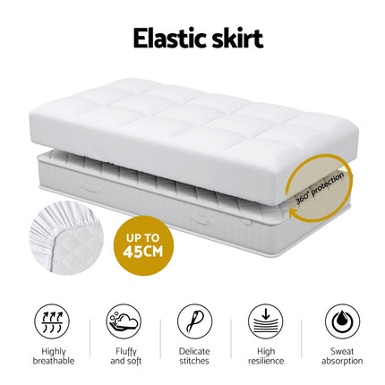 Giselle Bedding Baby Cot Pillowtop Mattress Topper 750GSM Bamboo Cooling Pad for Temperature Regulation, Machine Washable Bed Protector 5