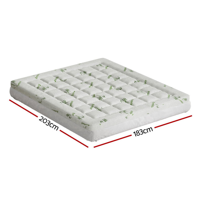 Giselle Bedding Pillowtop Mattress Topper 7.5cm Thick Bamboo Pad for Back Pain Relief Washable Skin-friendly Bed Protector with 45cm Deep Pocket King 2