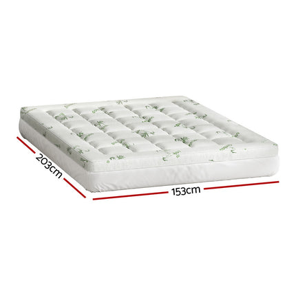Giselle Bedding Pillowtop Mattress Topper 7.5cm Thick Bamboo Pad for Back Pain Relief Washable Skin-friendly Bed Protector with 45cm Deep Pocket Queen 2