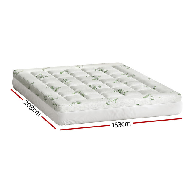 Giselle Bedding Pillowtop Mattress Topper 7.5cm Thick Bamboo Pad for Back Pain Relief Washable Skin-friendly Bed Protector with 45cm Deep Pocket Queen 2