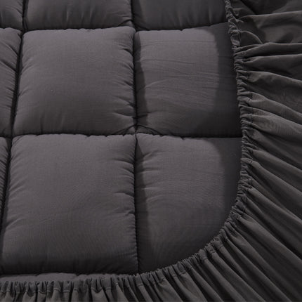 Giselle Bedding Bamboo Charcoal Filling Pillowtop Topper 1000GSM 5cm Thick Pillowtop Pad for Back Pain Relief Washable with 45cm Deep Pocket Double 4