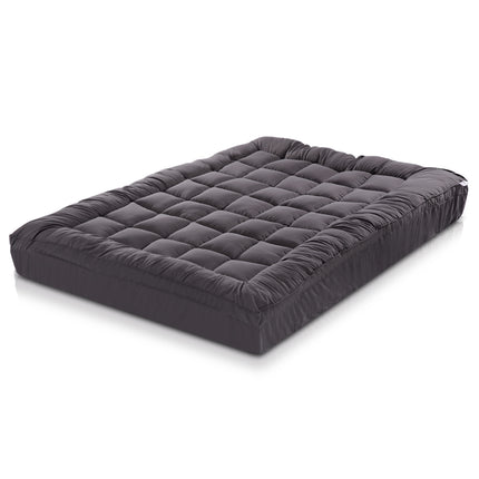 Giselle Bedding Bamboo Charcoal Filling Pillowtop Topper 1000GSM 5cm Thick Pillowtop Pad for Back Pain Relief Washable with 45cm Deep Pocket King 8