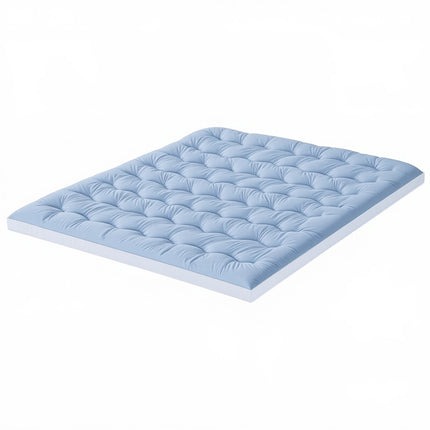 Giselle Bedding Pillowtop Mattress Topper 5cm Reversible Cooling & Soft Coral Fleece Pad for Back Pain Relief, Washable Skin-friendly Bed Protector with 45cm Deep Pocket King 2